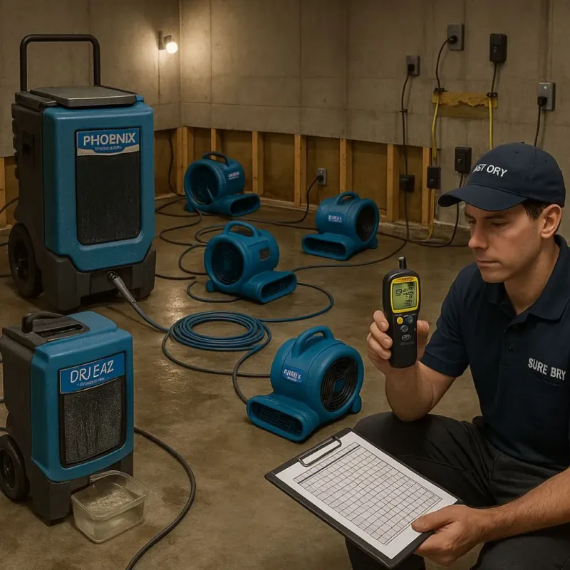 Structural Drying and Dehumidification process in Codington County, SD